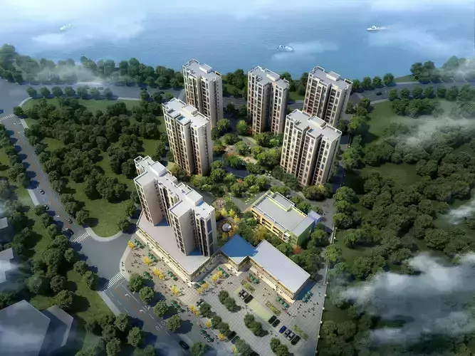 3Dmax fashion city commercial square building 36