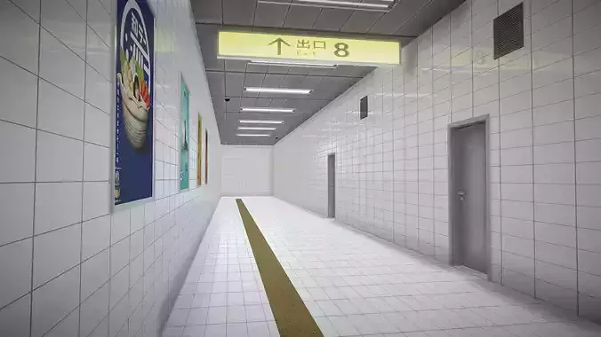 The Exit 8  Low-poly 3D model