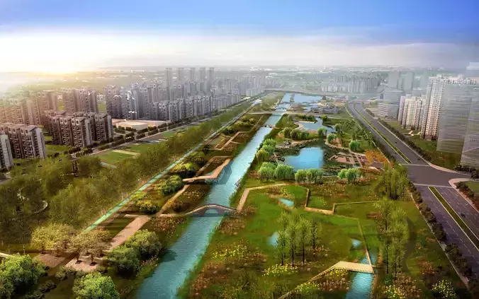 3Dmax fashion city commercial square building 37