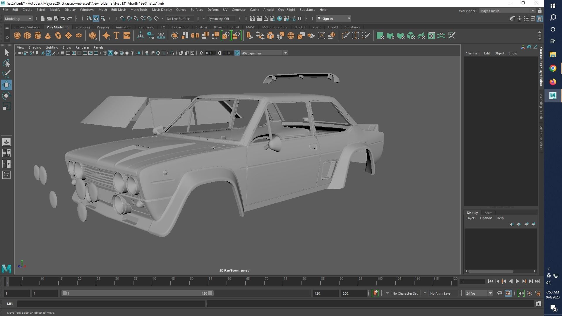 Fiat 131 Abarth 1980 Rc shell 3D print model_20