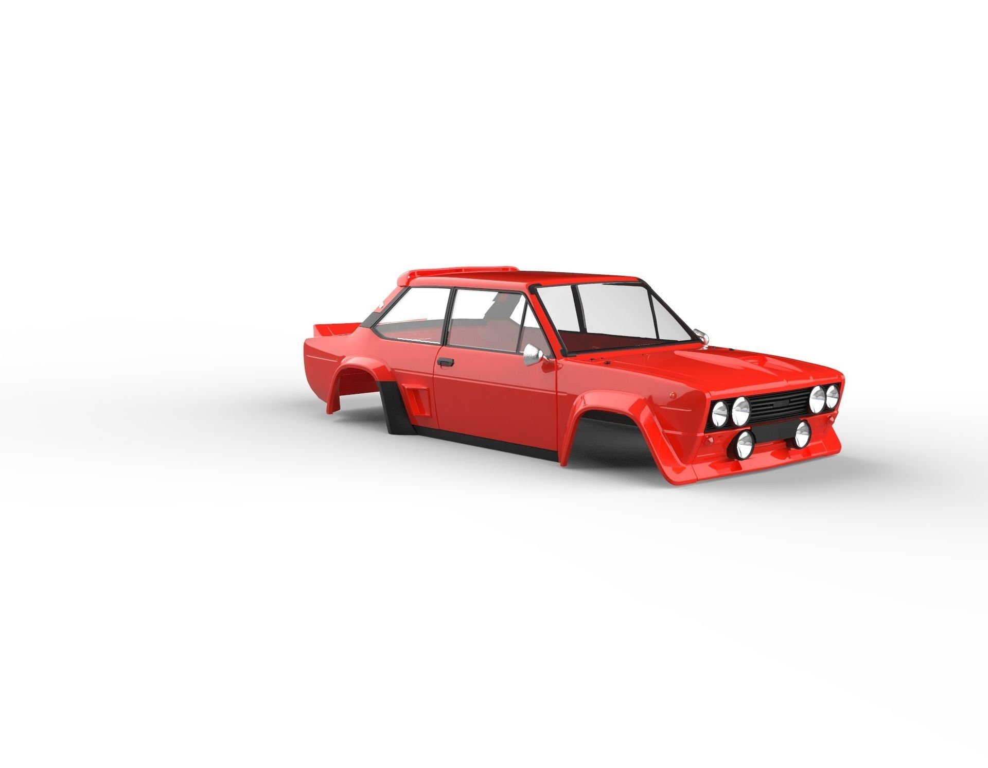 Fiat 131 Abarth 1980 Rc shell 3D print model_1