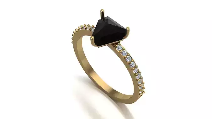 Black stone ring 3d model pritable model