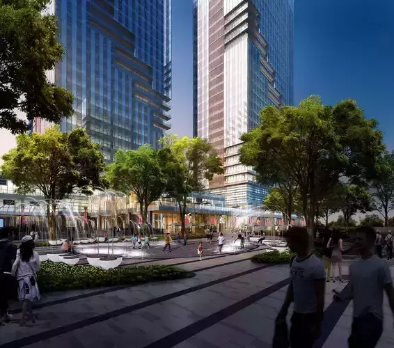 3Dmax fashion city commercial square building 38