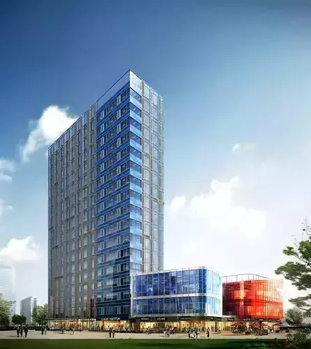 3Dmax fashion city commercial square building 39