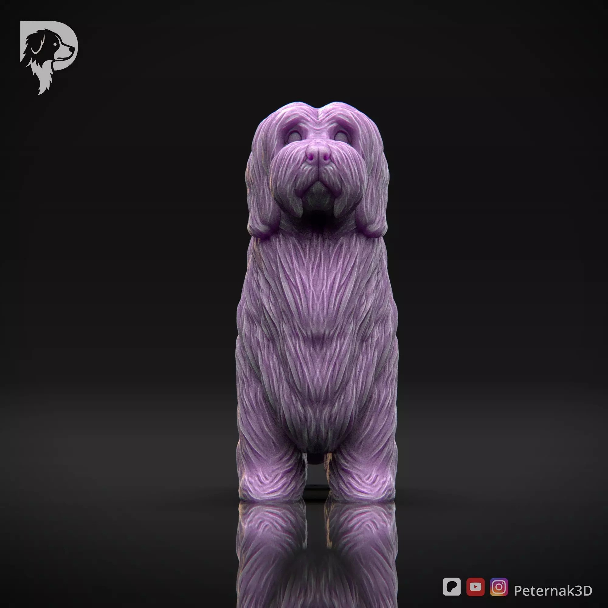 Dog 3D Print Model Coton De Tulear Dog Pose 01 Ready STL 3D print model_2