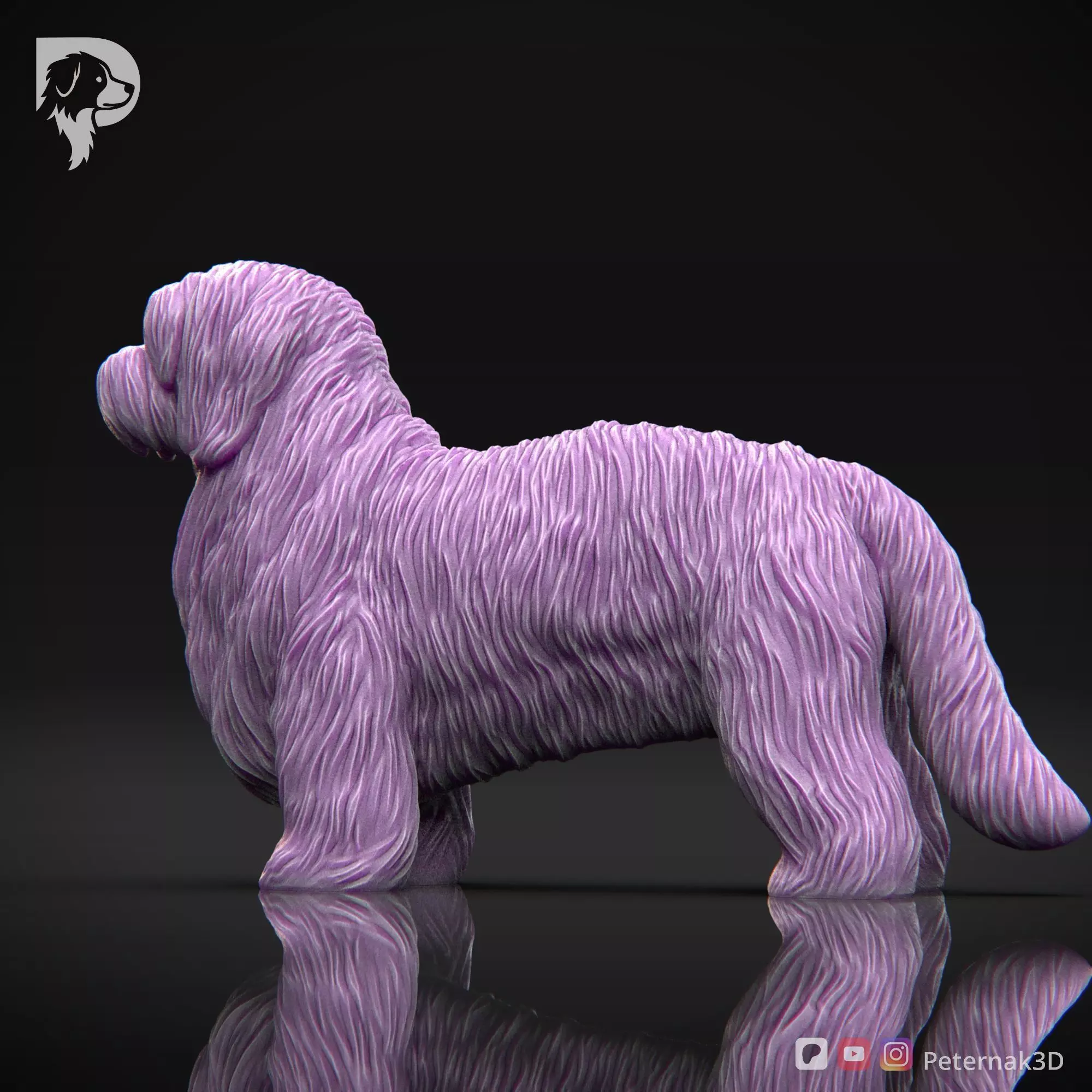 Dog 3D Print Model Coton De Tulear Dog Pose 01 Ready STL 3D print model_9
