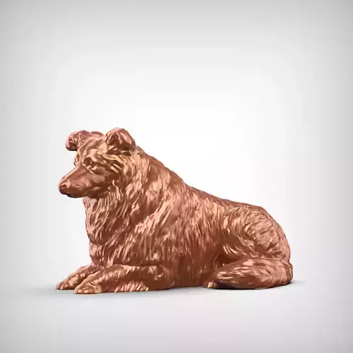 Collie Rough Dog 3D Print Model Pose 08 3D print model