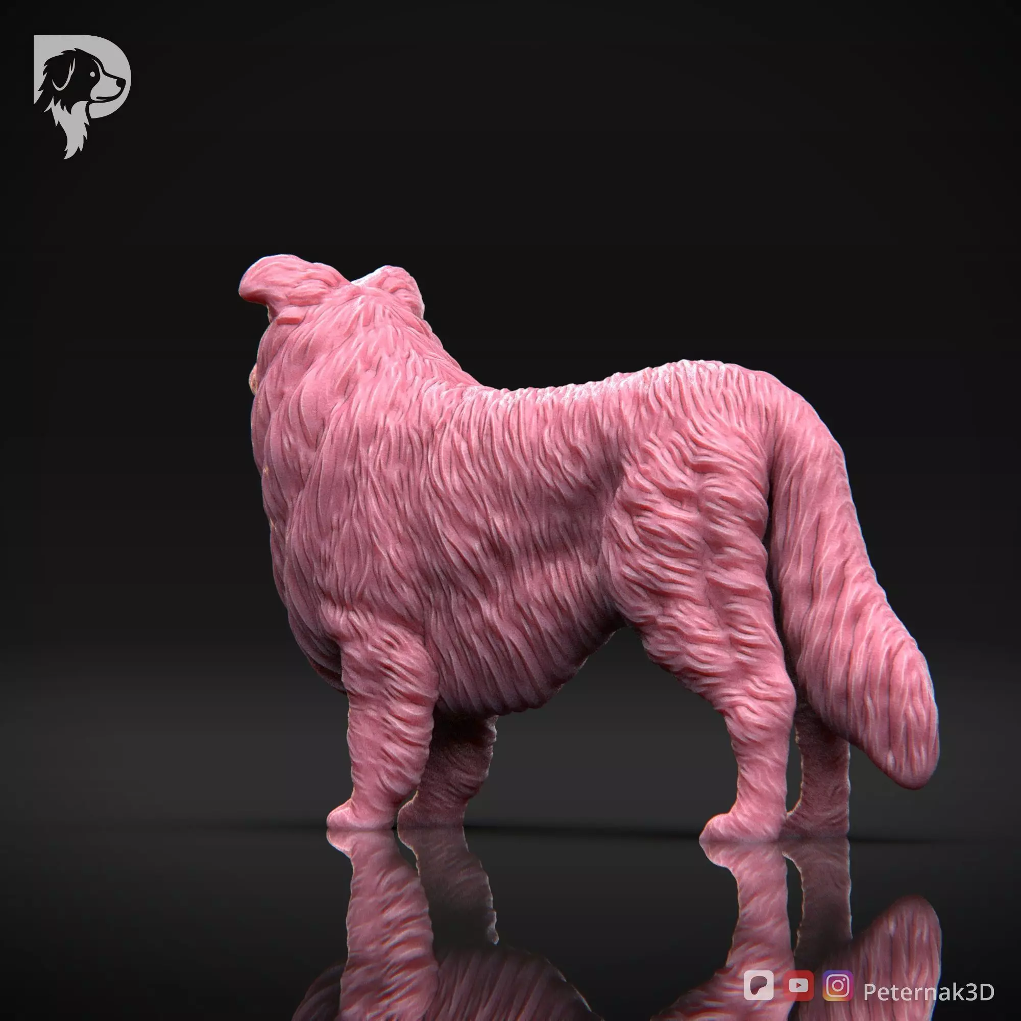 Dog 3D Print Model Collie Rough Dog Pose 03 Ready STL 3D print model_8