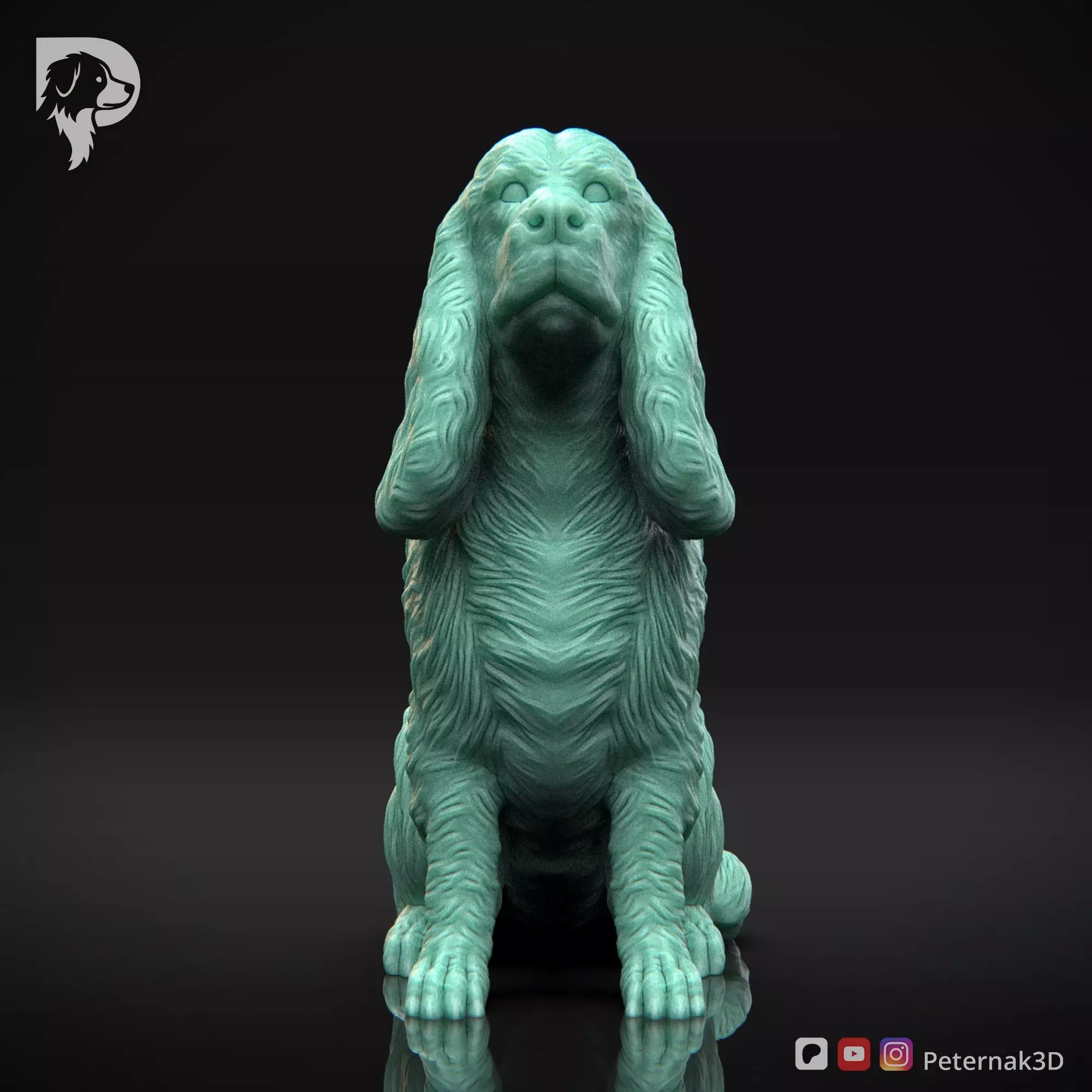 Dog 3D Print Model Cocker Spaniel English Dog Pose 04 Ready STL 3D print model_2