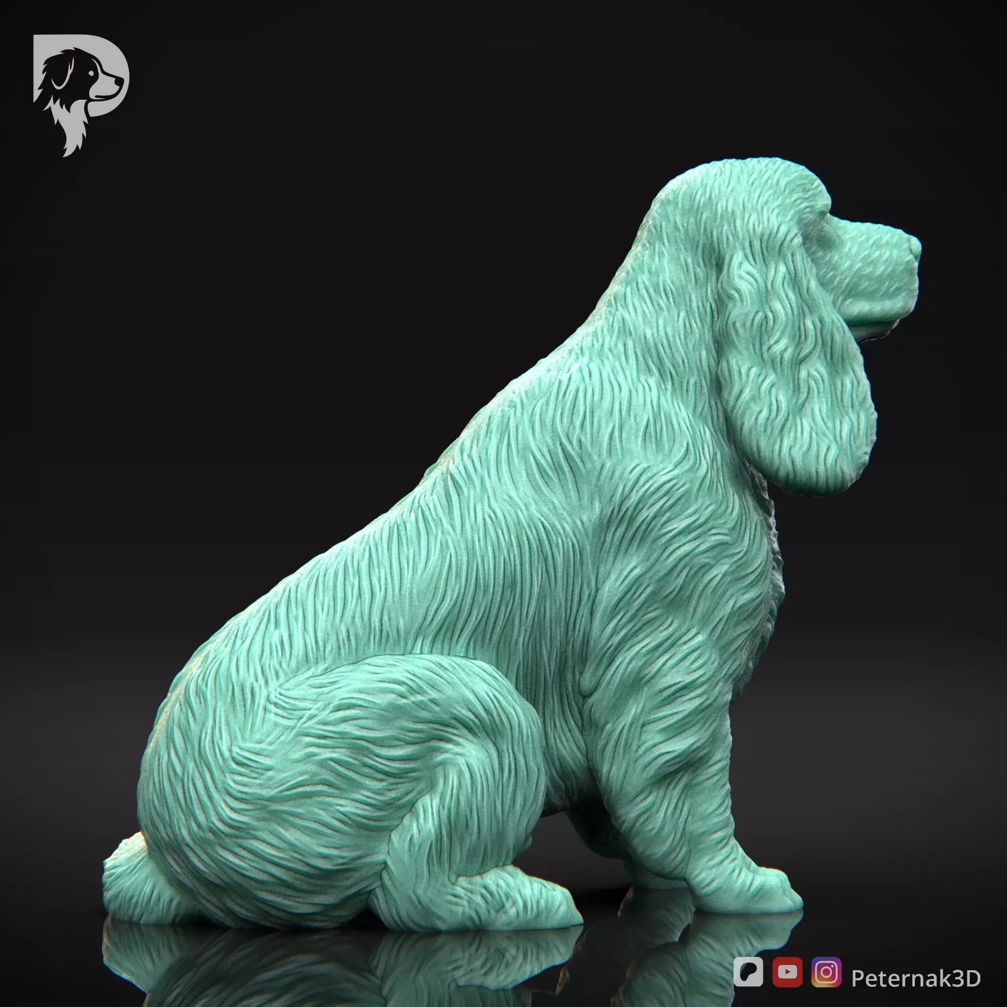 Dog 3D Print Model Cocker Spaniel English Dog Pose 04 Ready STL 3D print model_5