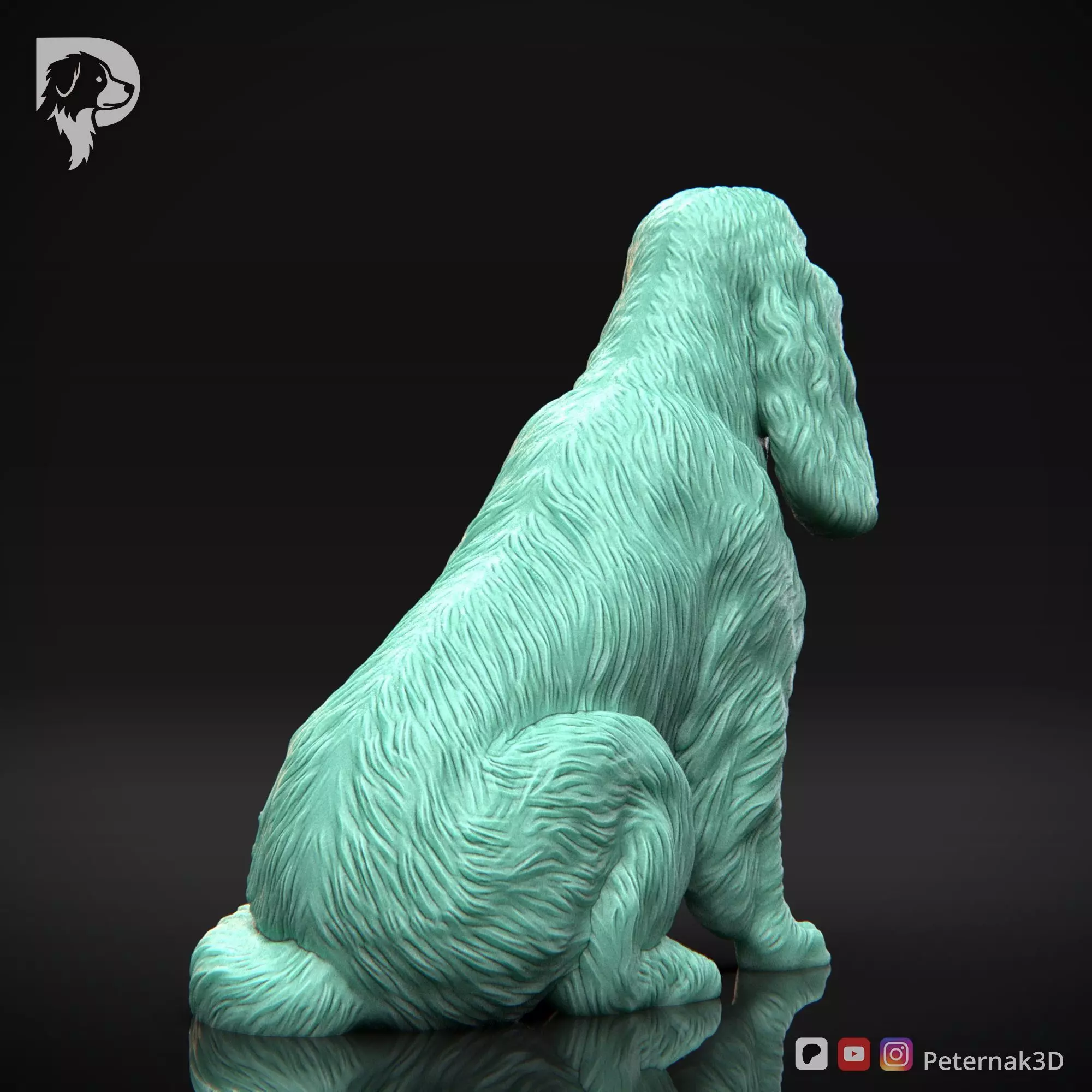 Dog 3D Print Model Cocker Spaniel English Dog Pose 04 Ready STL 3D print model_6