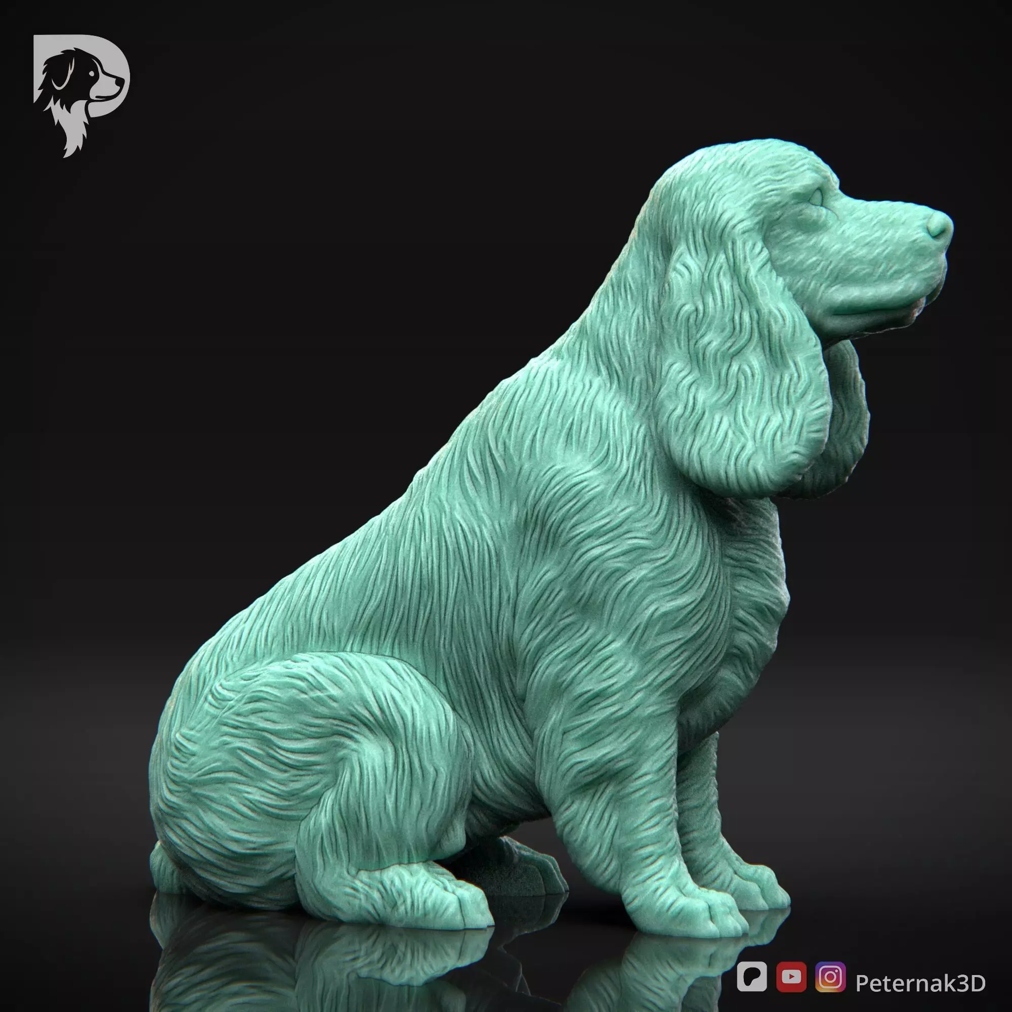 Dog 3D Print Model Cocker Spaniel English Dog Pose 04 Ready STL 3D print model_4
