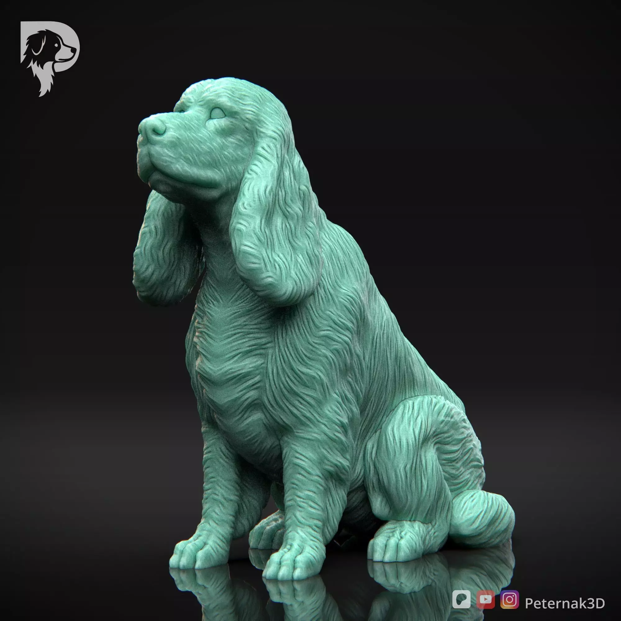 Dog 3D Print Model Cocker Spaniel English Dog Pose 04 Ready STL 3D print model_11
