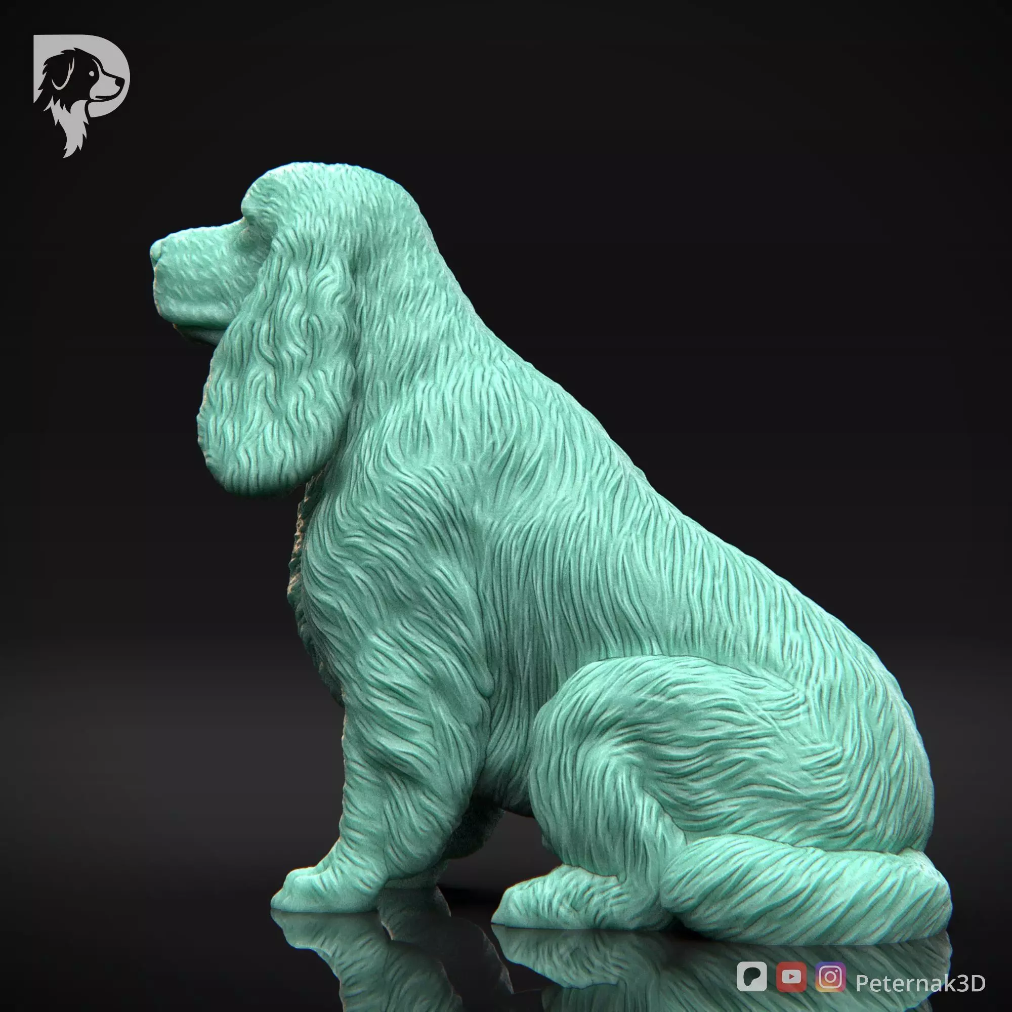 Dog 3D Print Model Cocker Spaniel English Dog Pose 04 Ready STL 3D print model_9