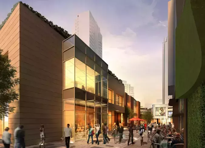 3Dmax fashion city commercial square building 06