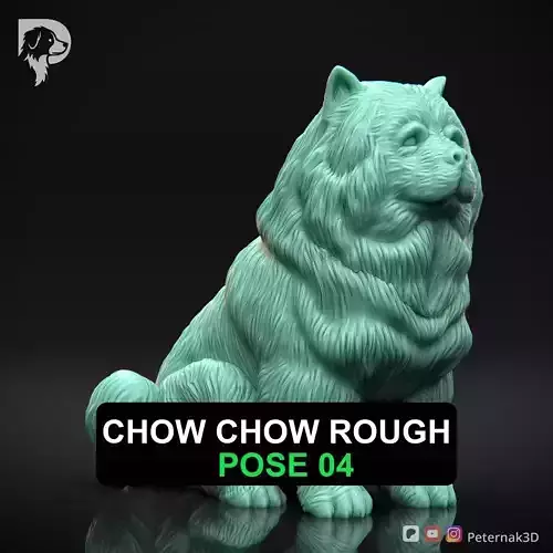Dog 3D Print Model Chow Chow Rough Dog Pose 04 Ready STL