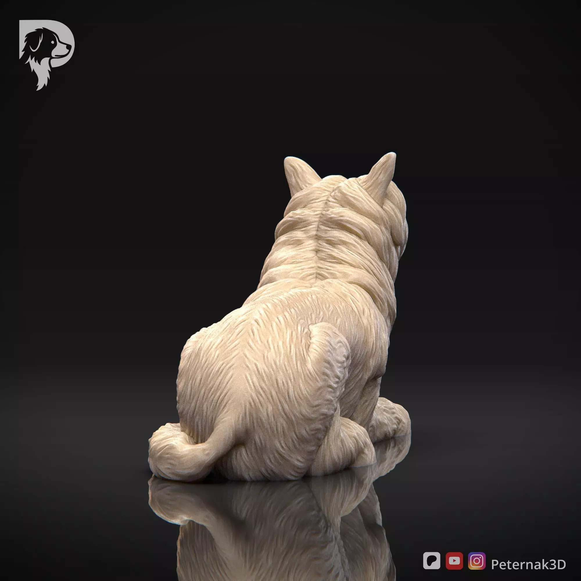 Dog 3D Print Model Chinese Crested Dog Pose 09 Ready STL 3D print model_6
