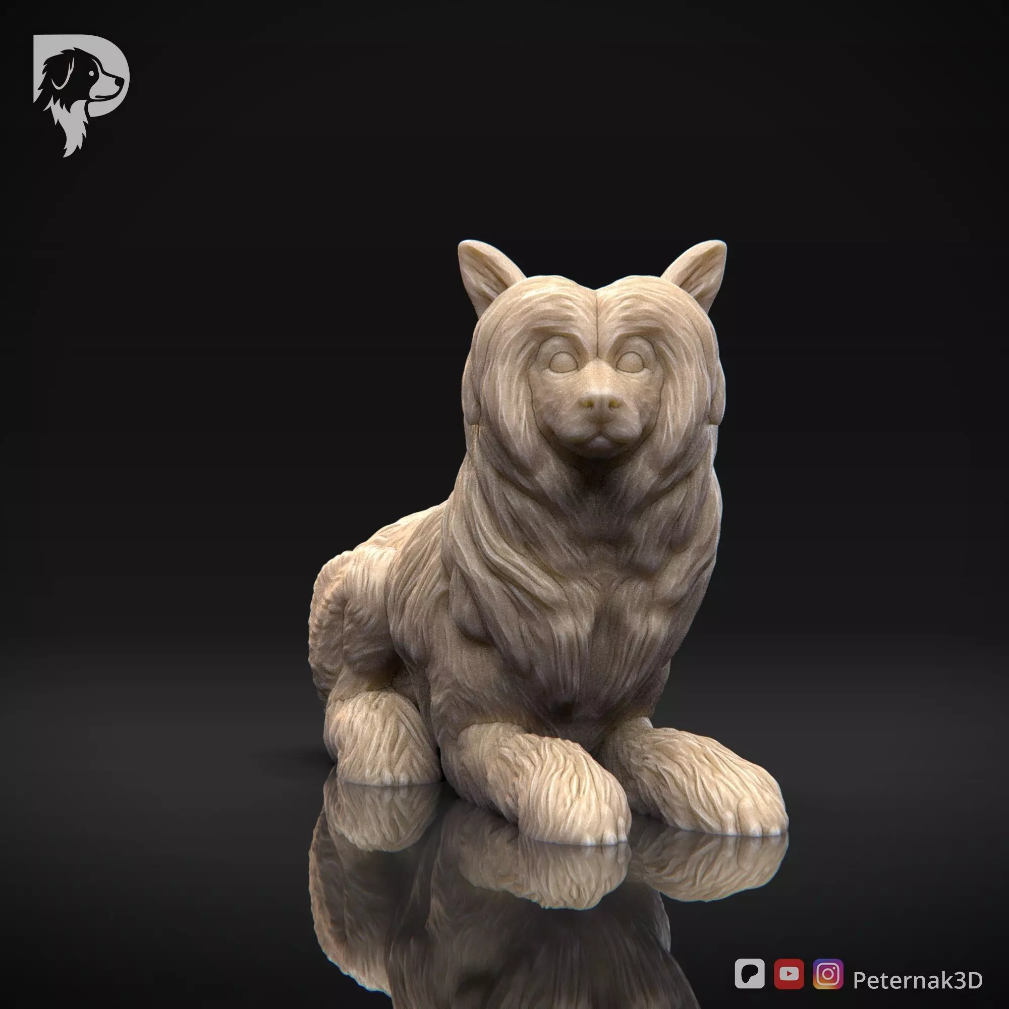 Dog 3D Print Model Chinese Crested Dog Pose 09 Ready STL 3D print model_2