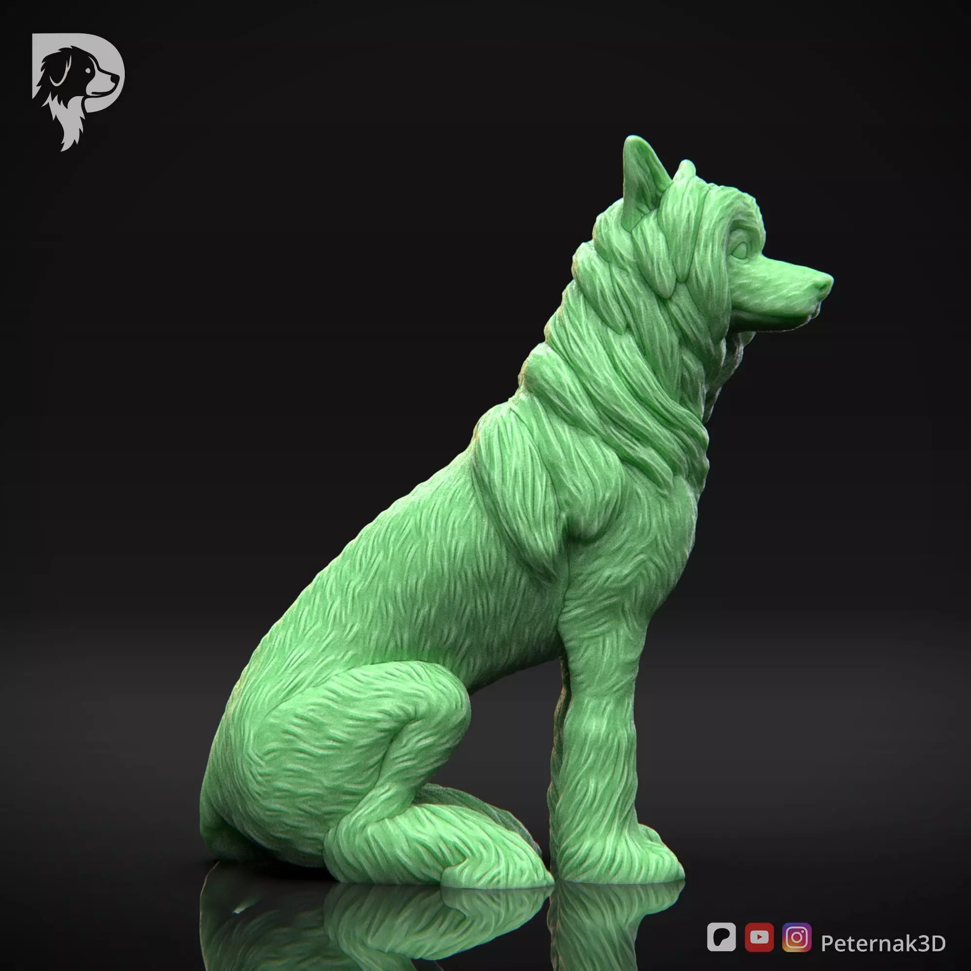 Dog 3D Print Model Chinese Crested Dog Pose 06 Ready STL 3D print model_4