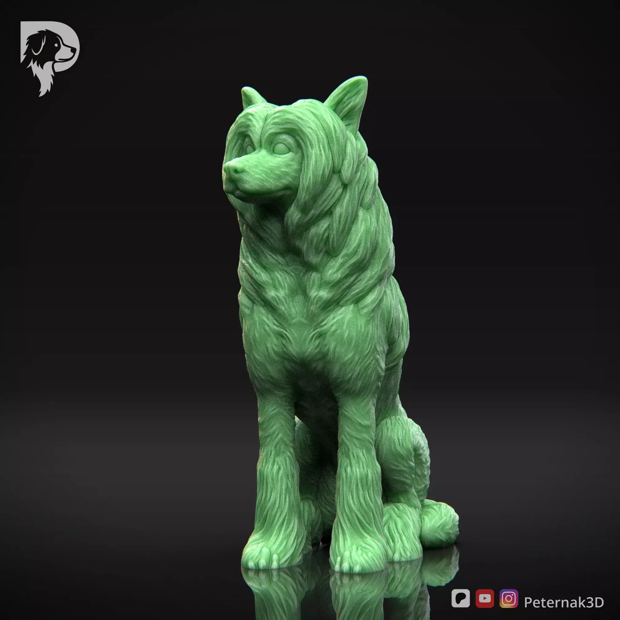 Dog 3D Print Model Chinese Crested Dog Pose 06 Ready STL 3D print model_11