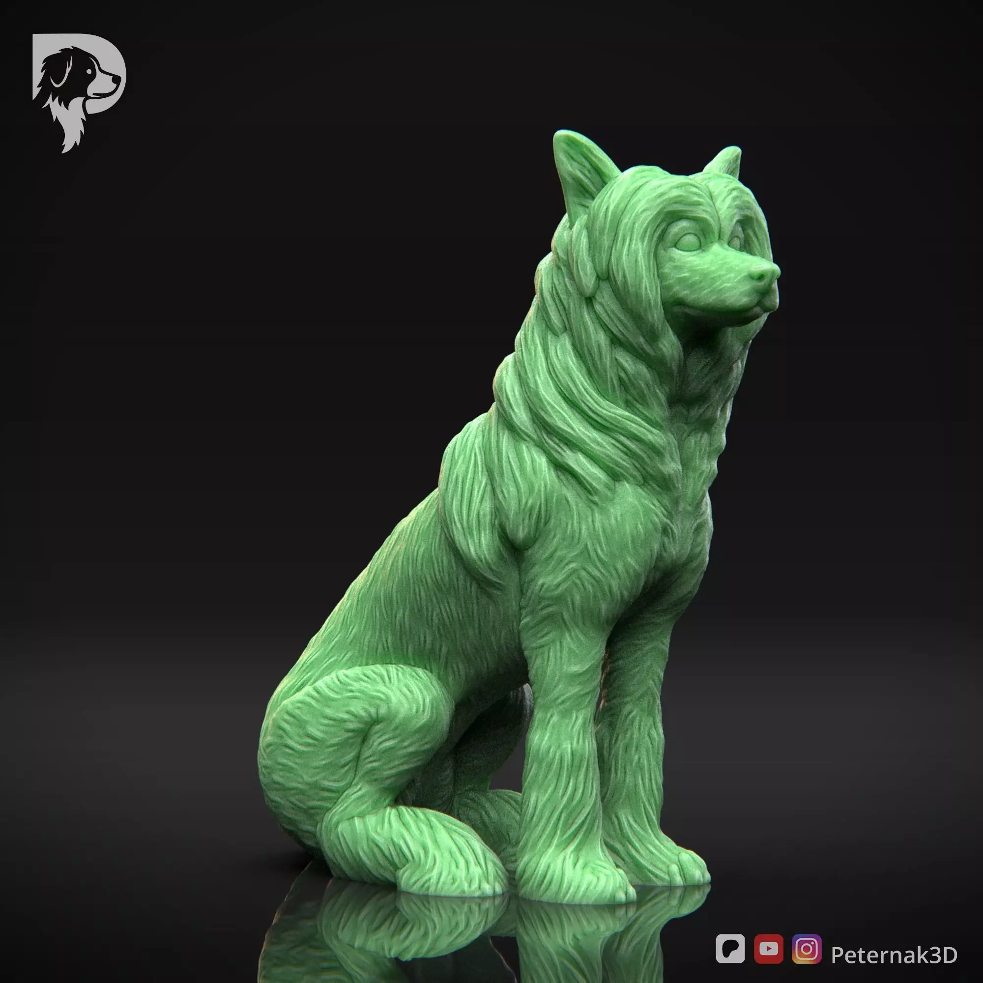 Dog 3D Print Model Chinese Crested Dog Pose 06 Ready STL 3D print model_3