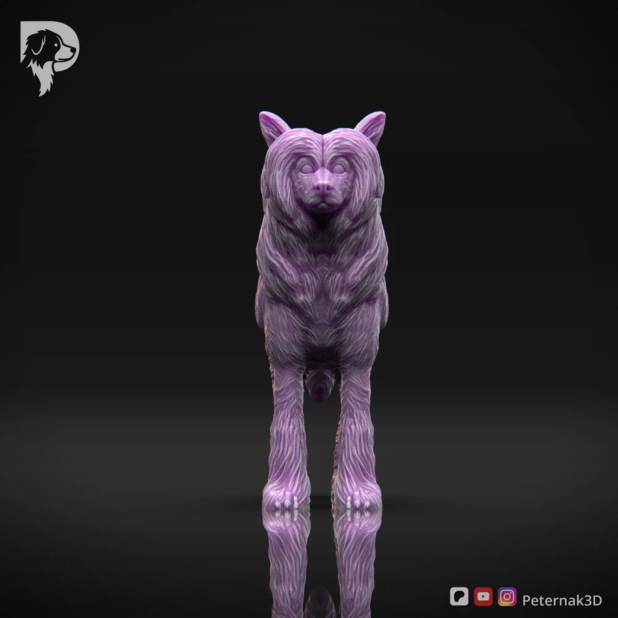 Dog 3D Print Model Chinese Crested Dog Pose 01 Ready STL 3D print model_2