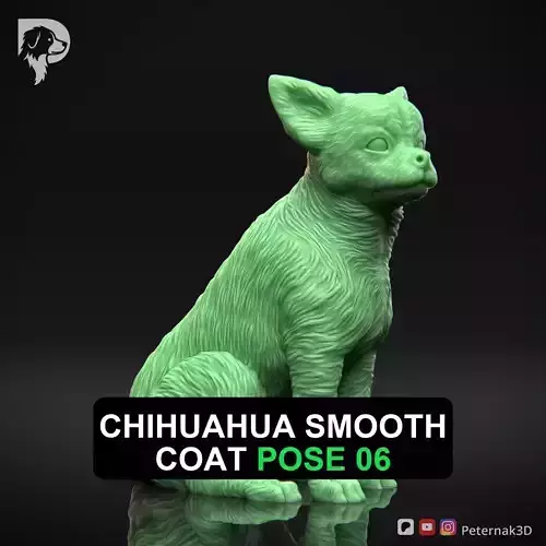 Dog 3D Print Model Chihuahua Smooth Coat Dog Pose 06 Ready STL