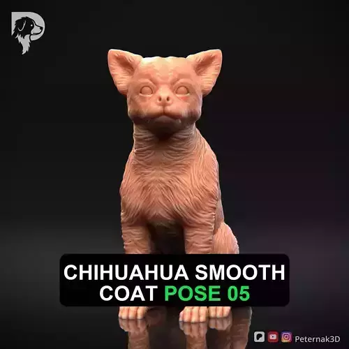 Dog 3D Print Model Chihuahua Smooth Coat Dog Pose 05 Ready STL