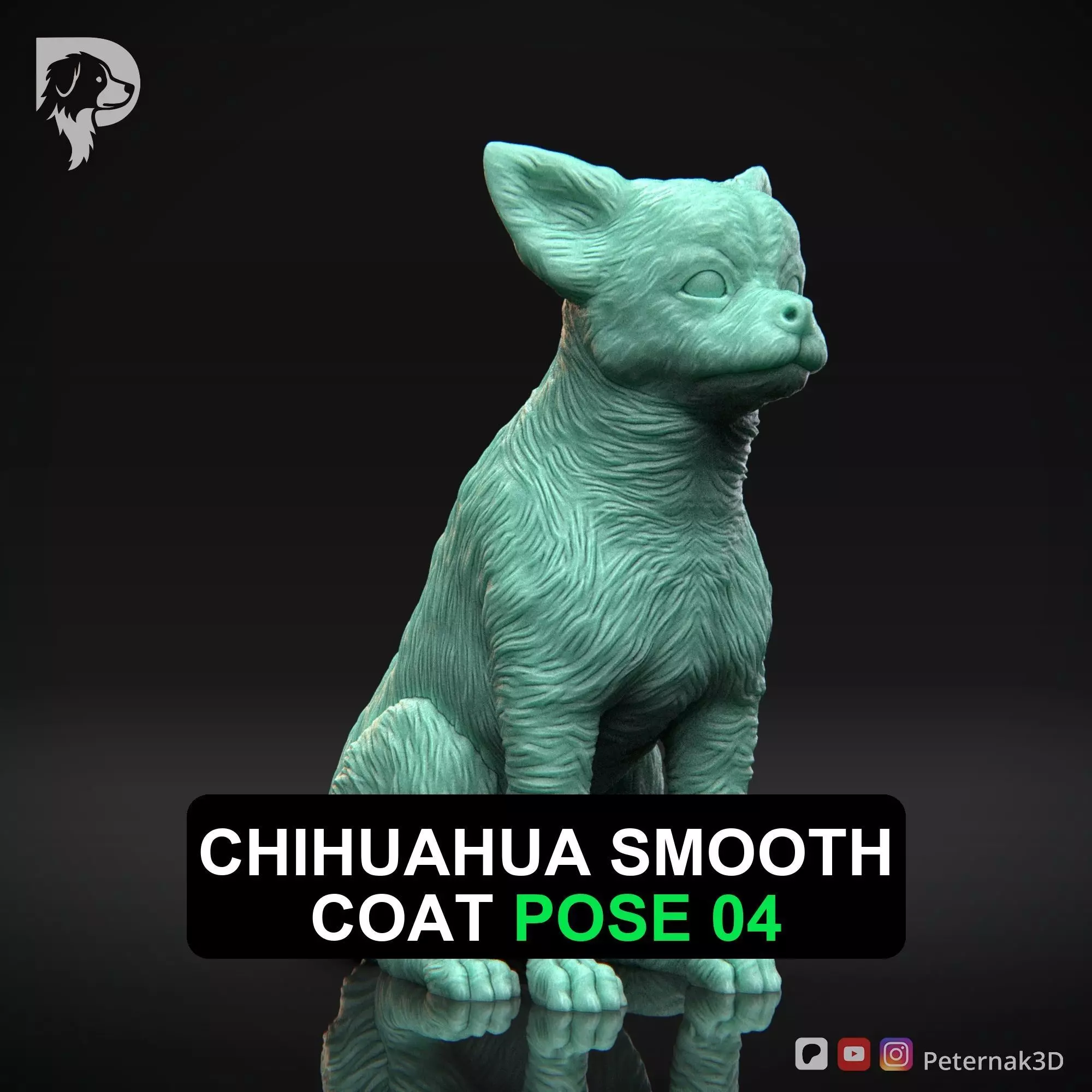Dog 3D Print Model Chihuahua Smooth Coat Dog Pose 04 Ready STL 3D print model