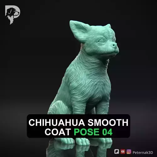 Dog 3D Print Model Chihuahua Smooth Coat Dog Pose 04 Ready STL
