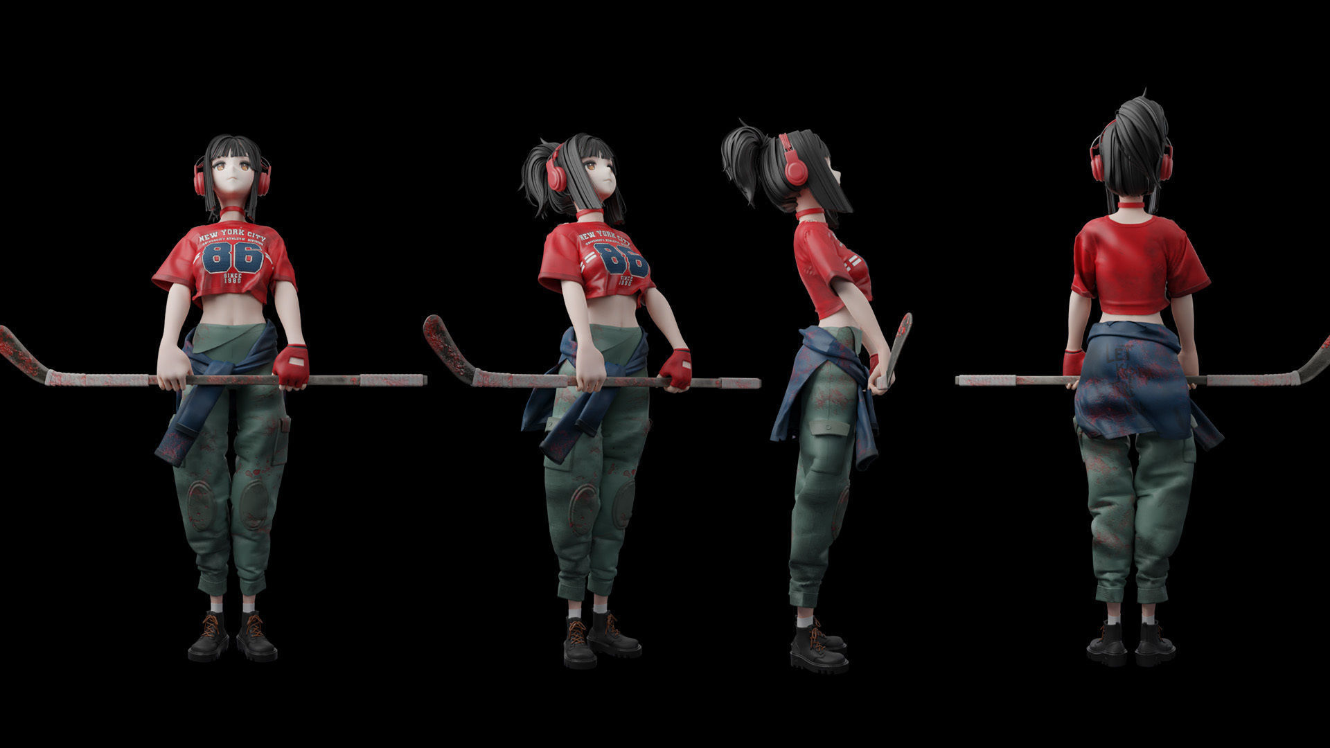 STYLIZED CHARACTER ANIME URBAN VERSION Low-poly 3D model_3