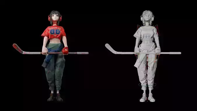 STYLIZED CHARACTER ANIME URBAN VERSION Low-poly 3D model STYLIZED CHARACTER ANIME URBAN VERSION Low-poly 3D model