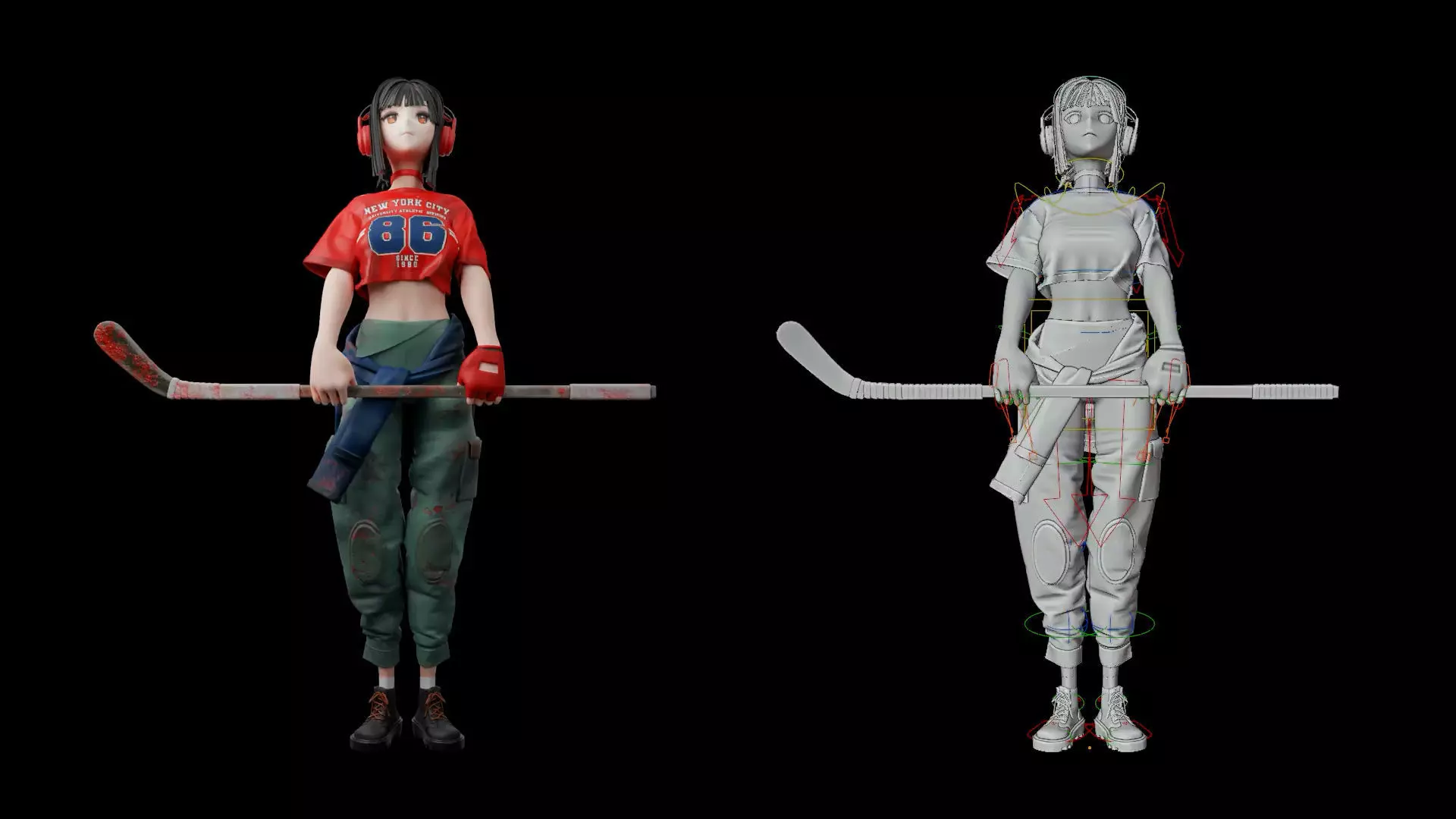 STYLIZED CHARACTER ANIME URBAN VERSION Low-poly 3D model_0