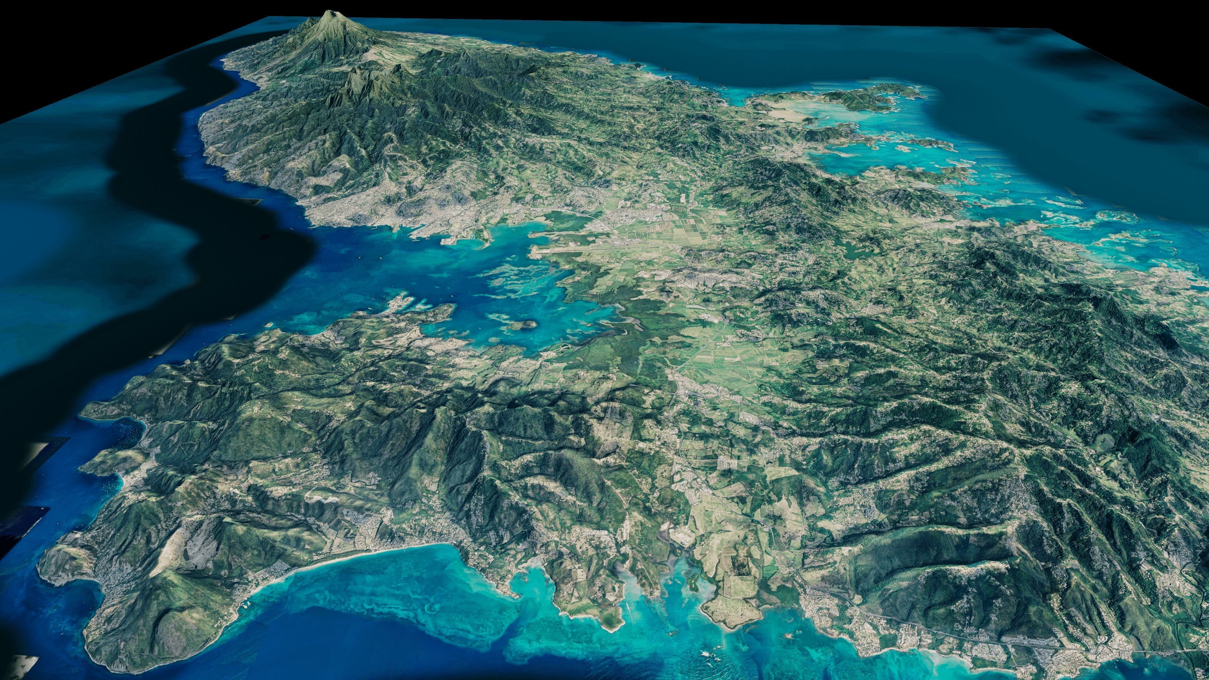 Martinique island full 3d model terrain 3D model_6