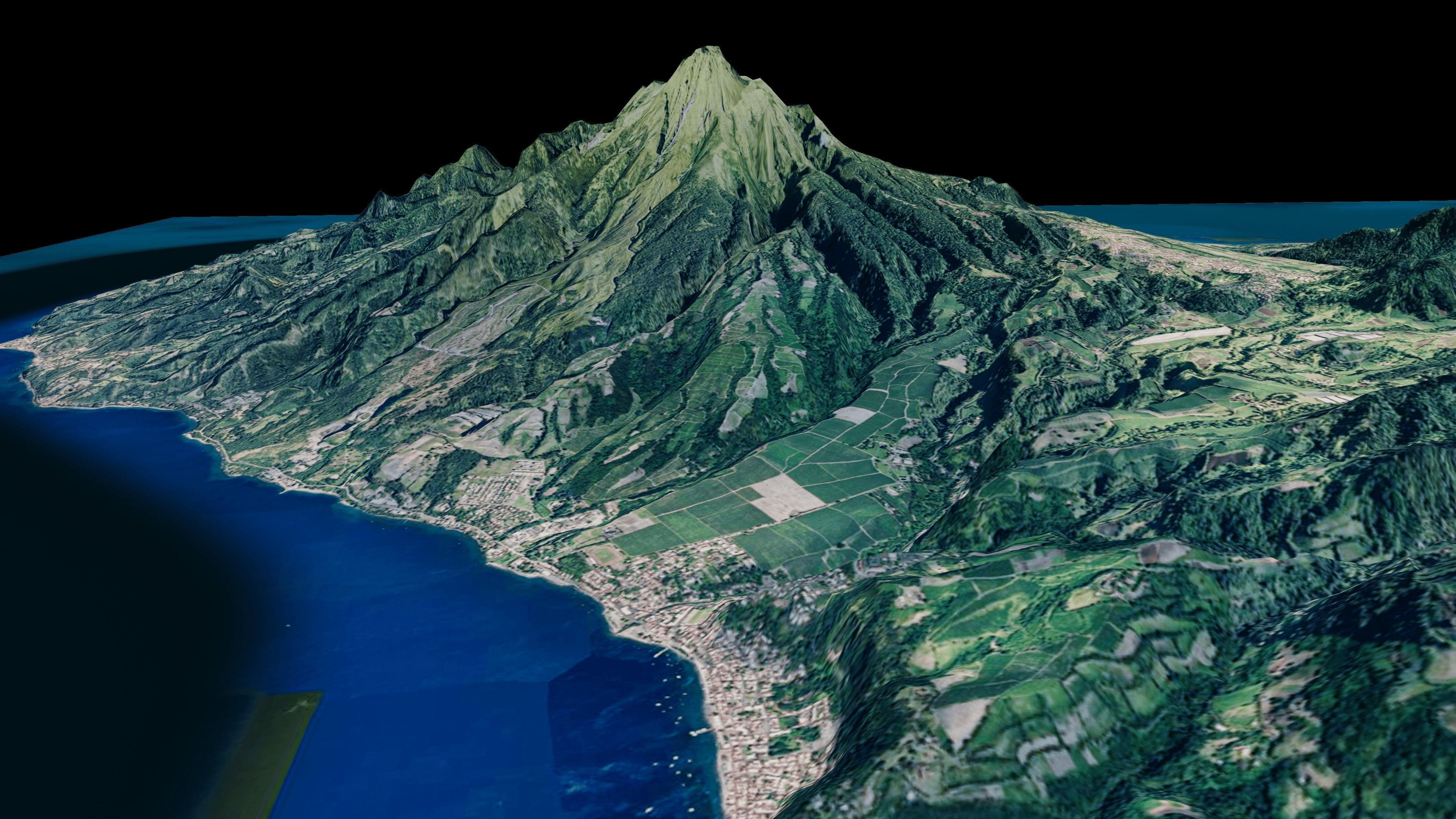 Martinique island full 3d model terrain 3D model_1