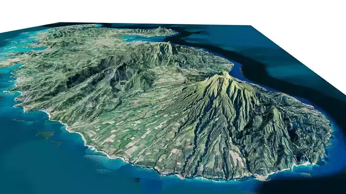 Martinique island full 3d model terrain 3D model