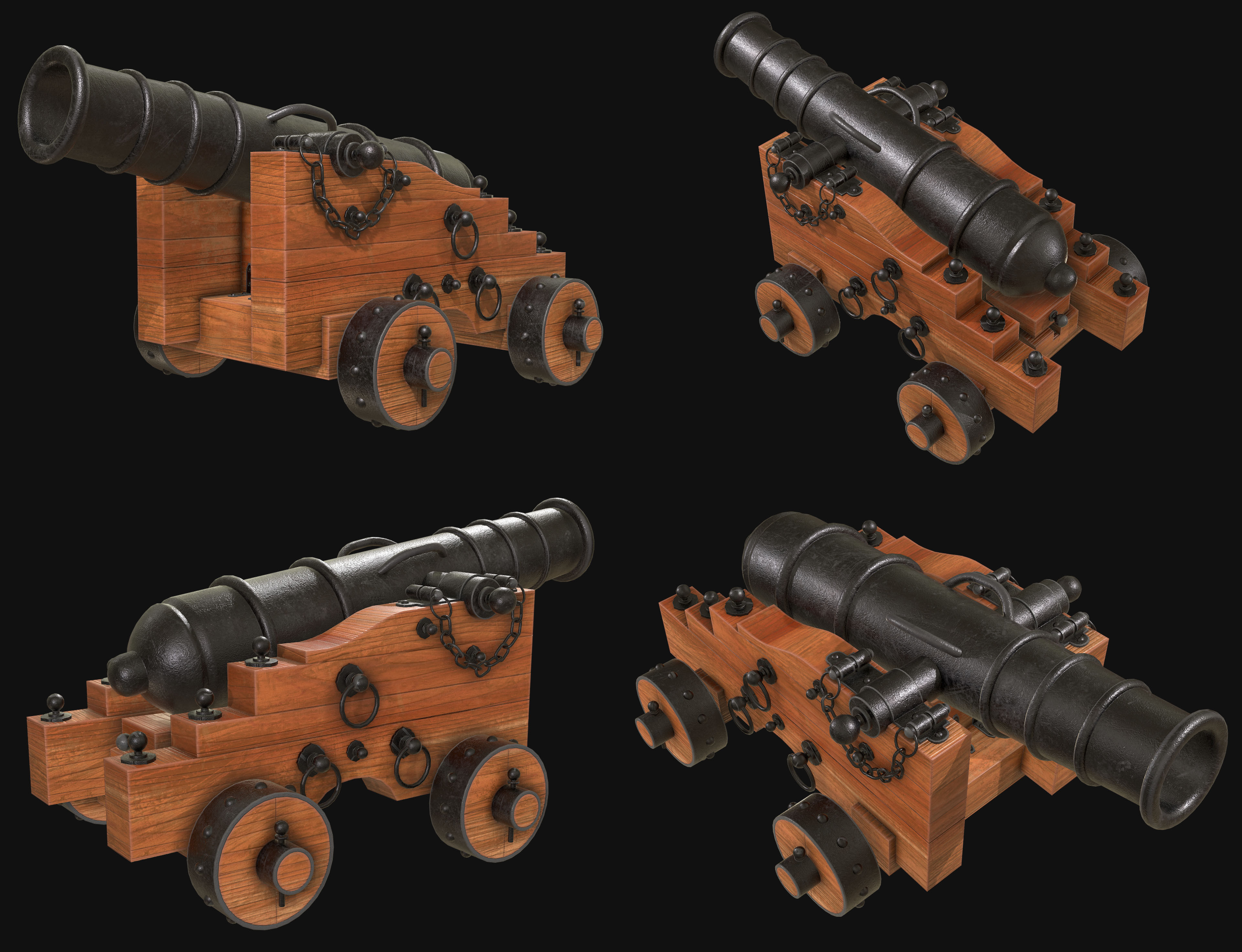 Cannon Set 1 3D Model Collection_11