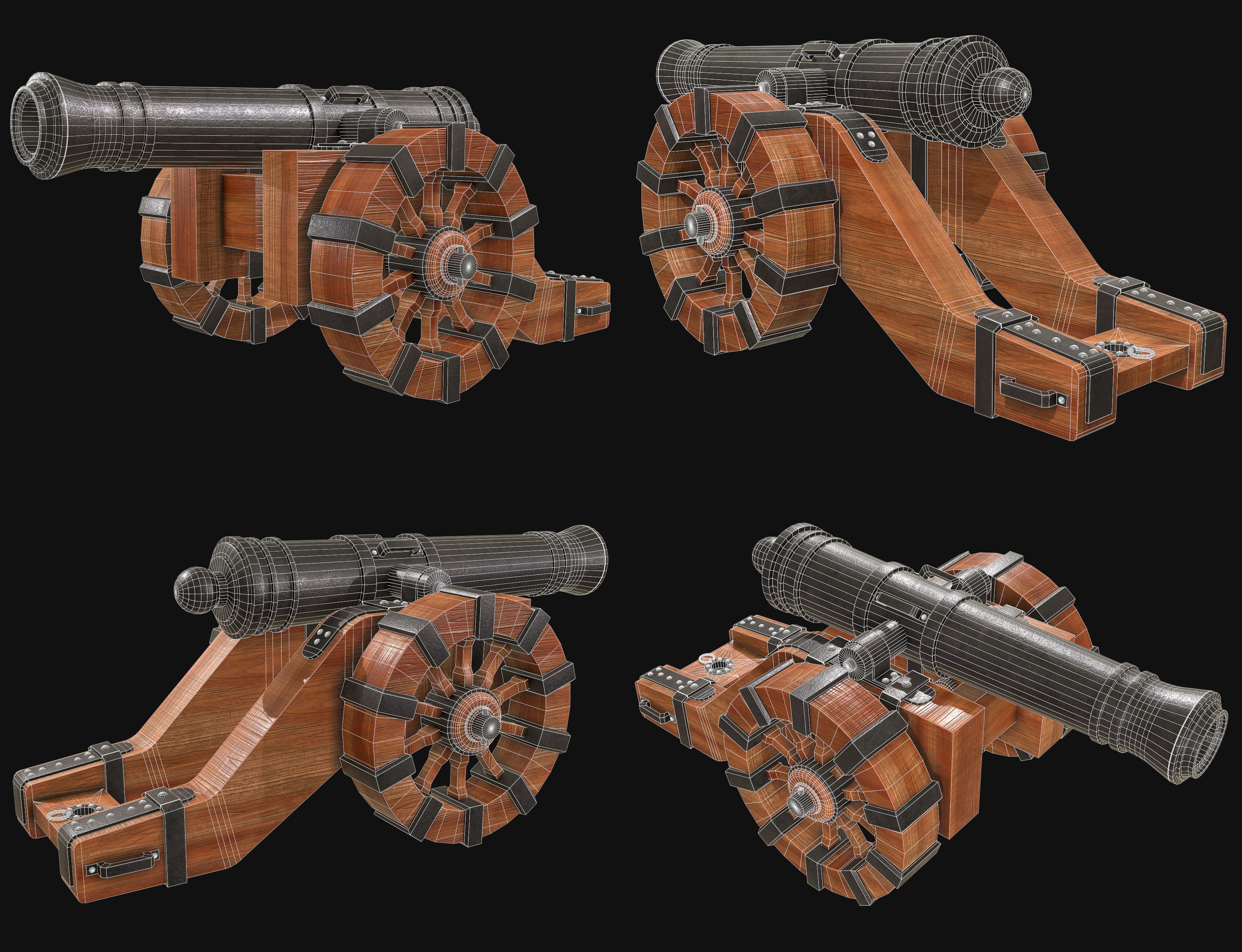 Cannon Set 1 3D Model Collection_9