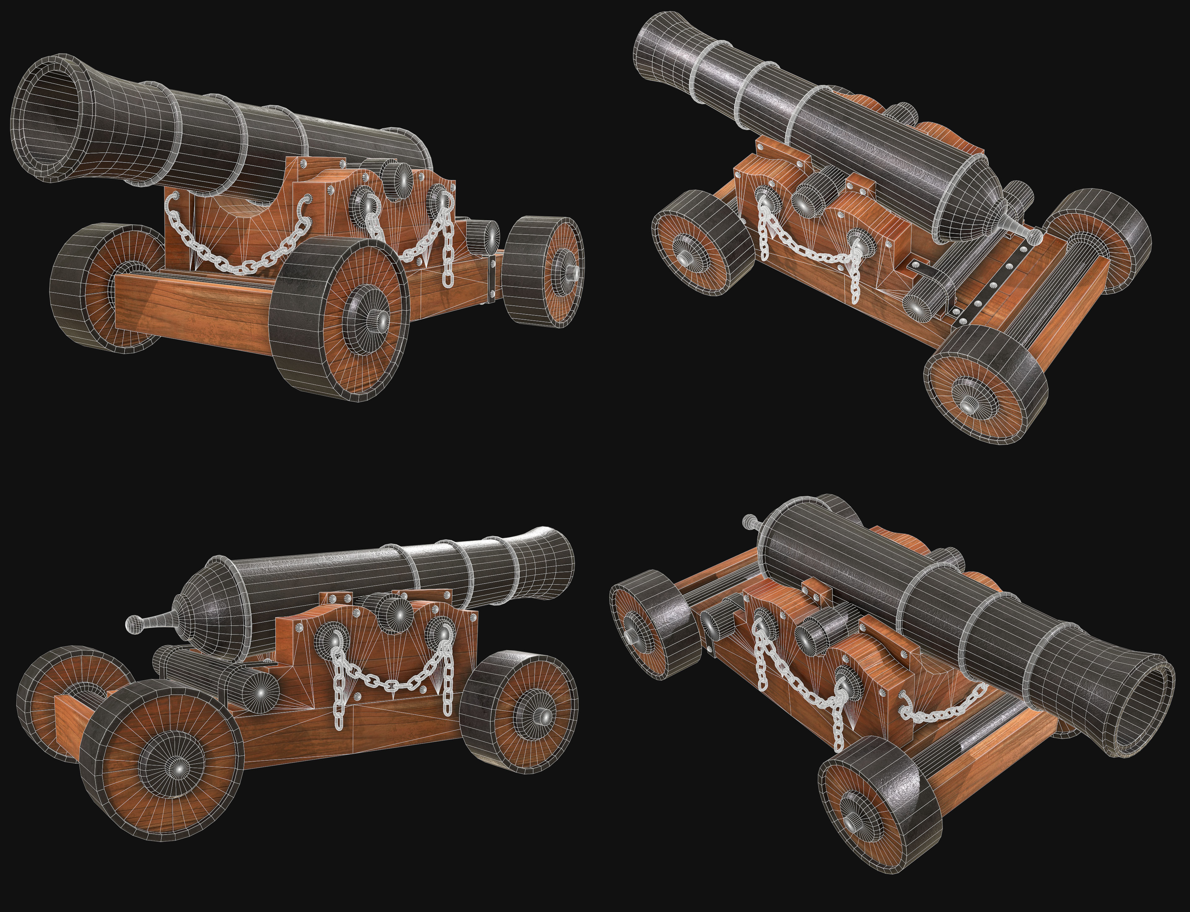 Cannon Set 1 3D Model Collection_15