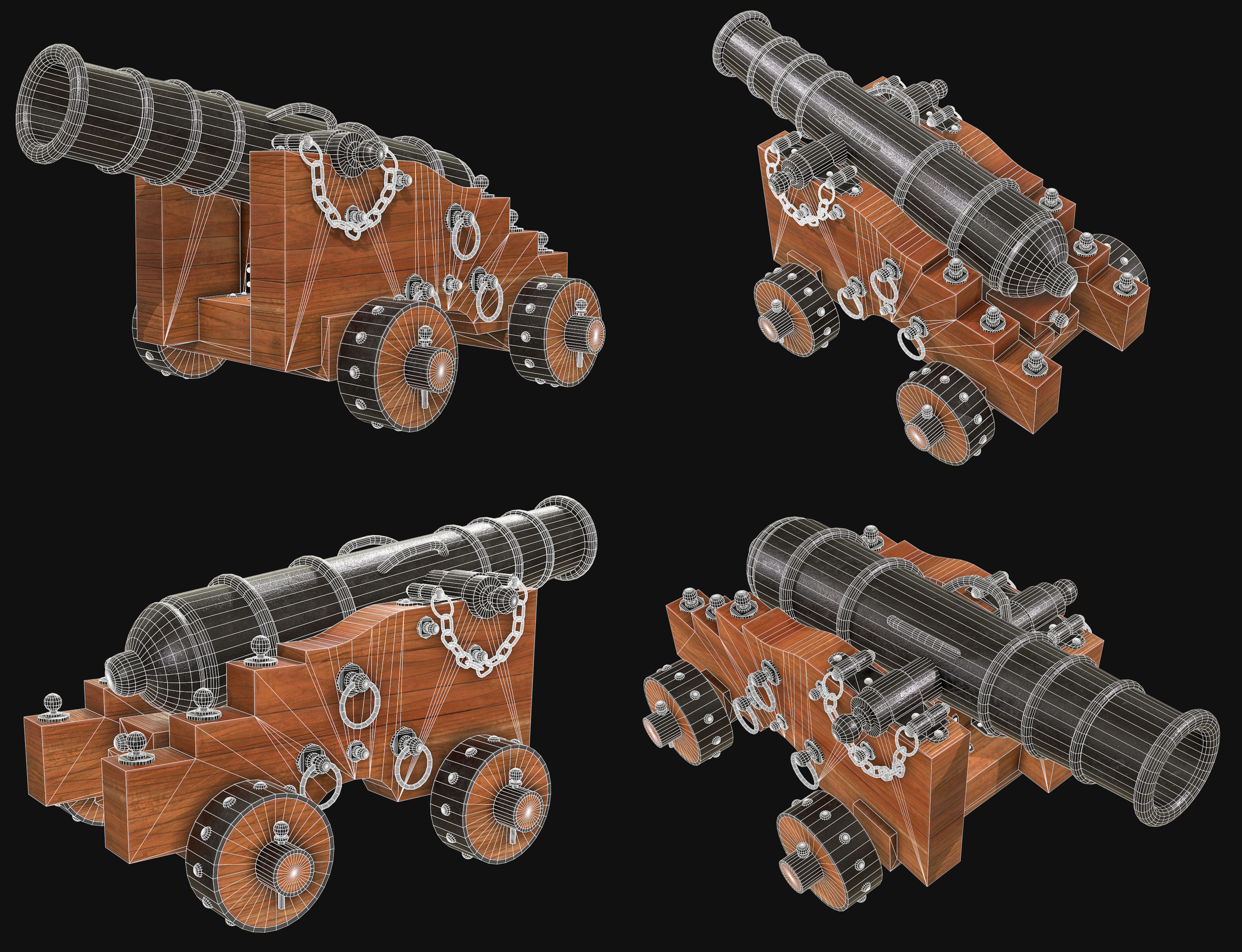 Cannon Set 1 3D Model Collection_12