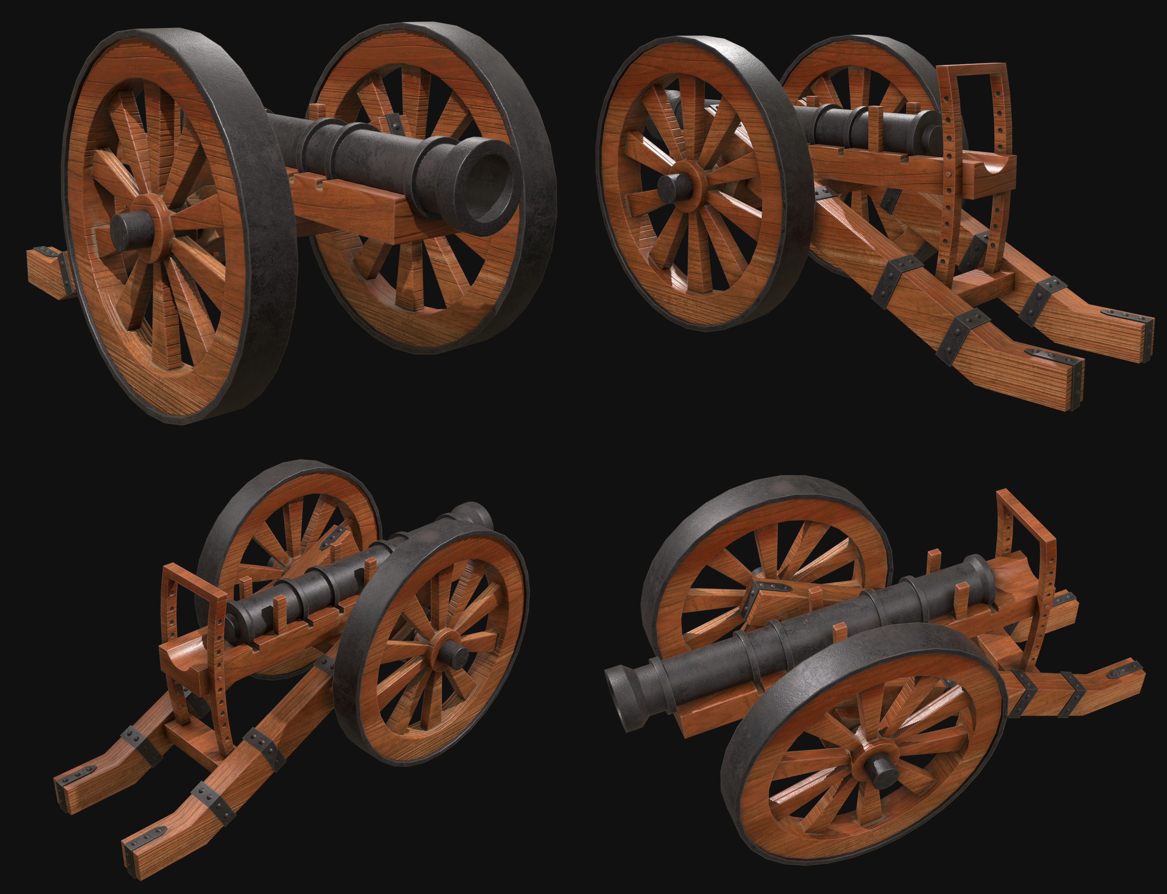Cannon Set 1 3D Model Collection_5
