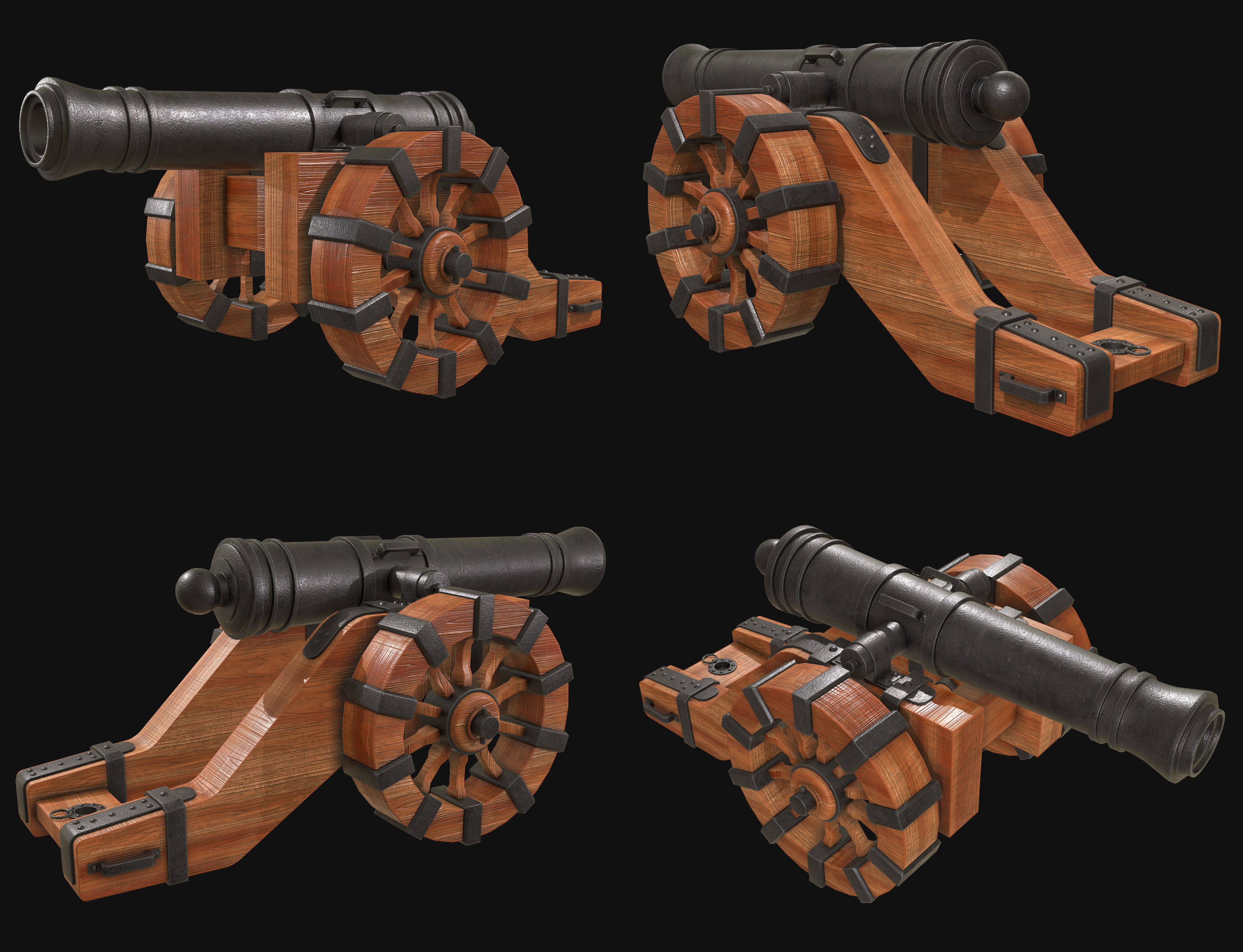 Cannon Set 1 3D Model Collection_8