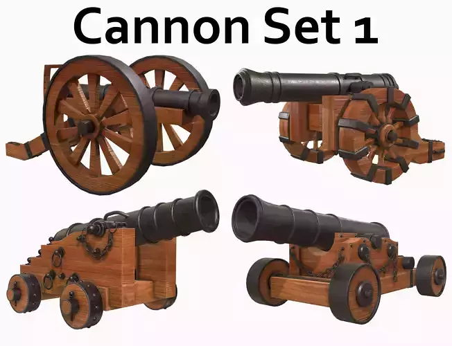 Cannon Set 1 3D Model Collection