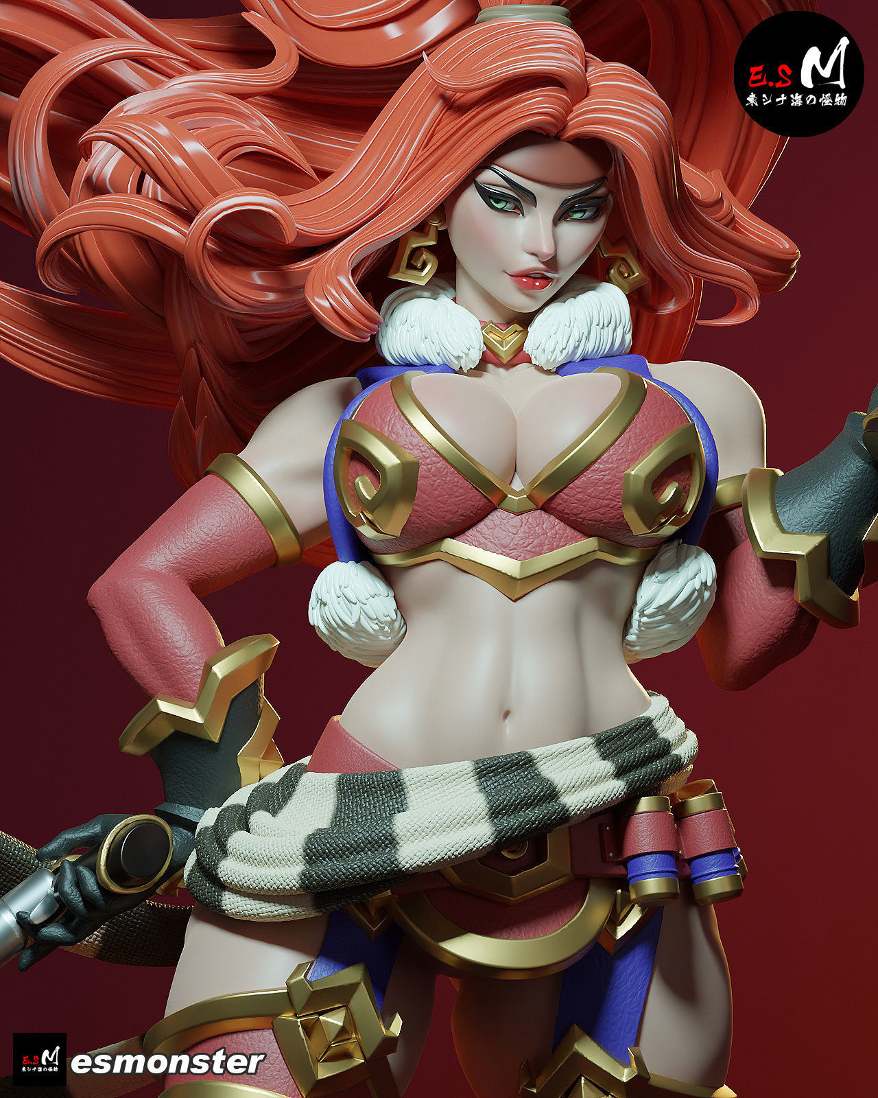 Red Monika CHARACTER BY ESM 3D print model_10