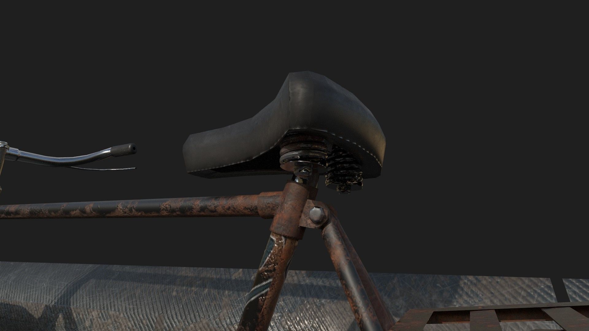rust bicycle Low-poly 3D model_8