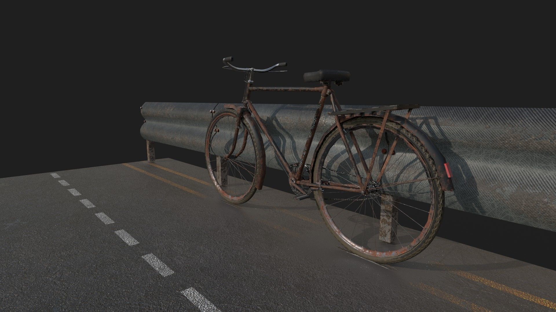 rust bicycle Low-poly 3D model_2