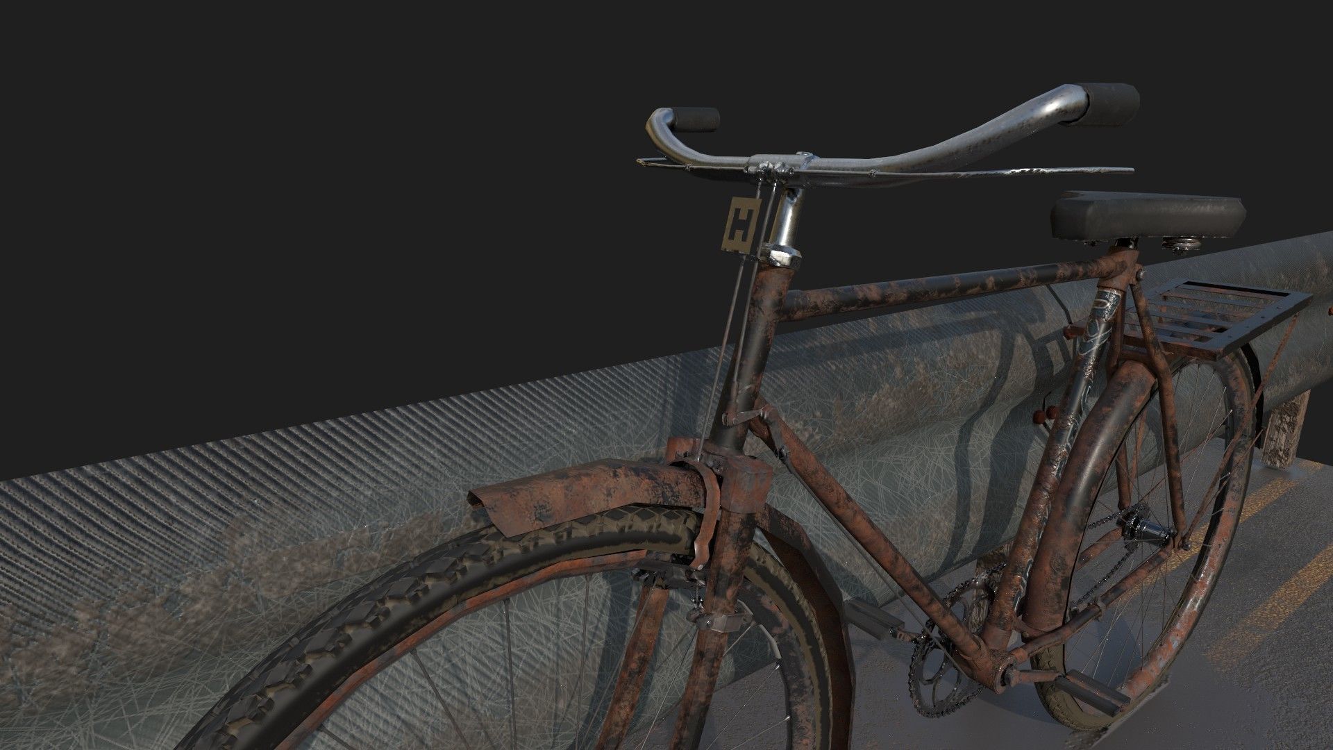 rust bicycle Low-poly 3D model_5