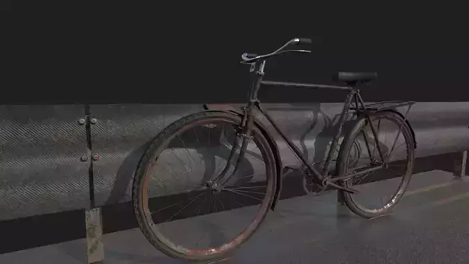 rust bicycle Low-poly 3D model