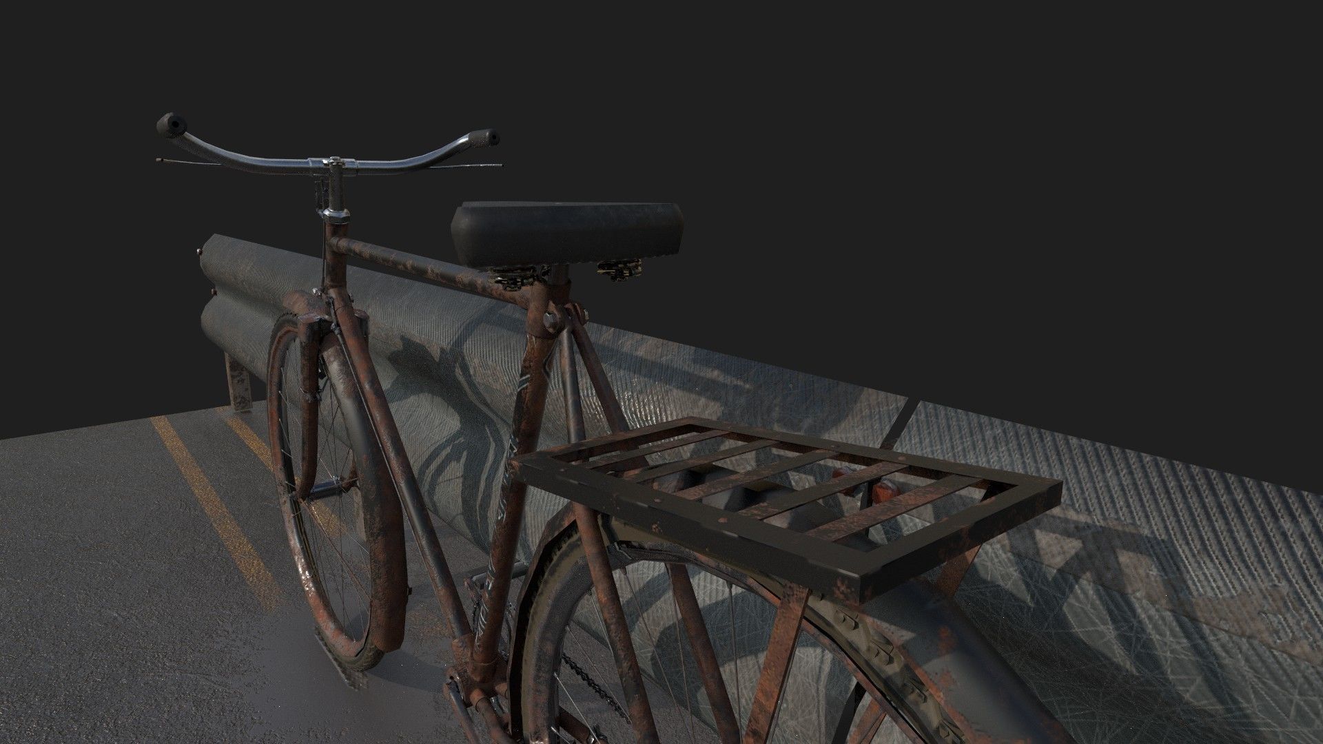 rust bicycle Low-poly 3D model_4