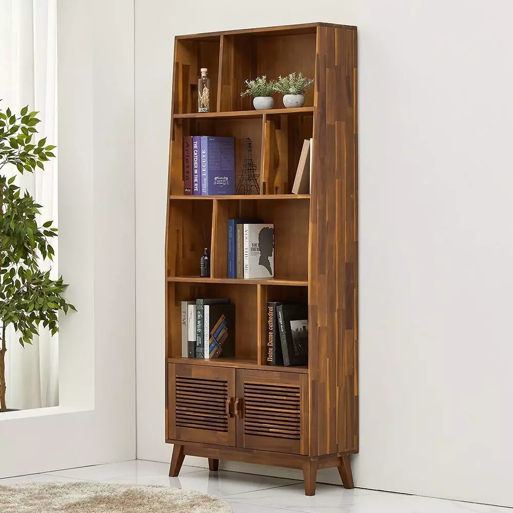 Cassia wood bookshelf 900 3D model_0